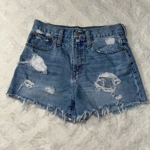 Madewell the perfect Jean short distressed jean shorts size 25